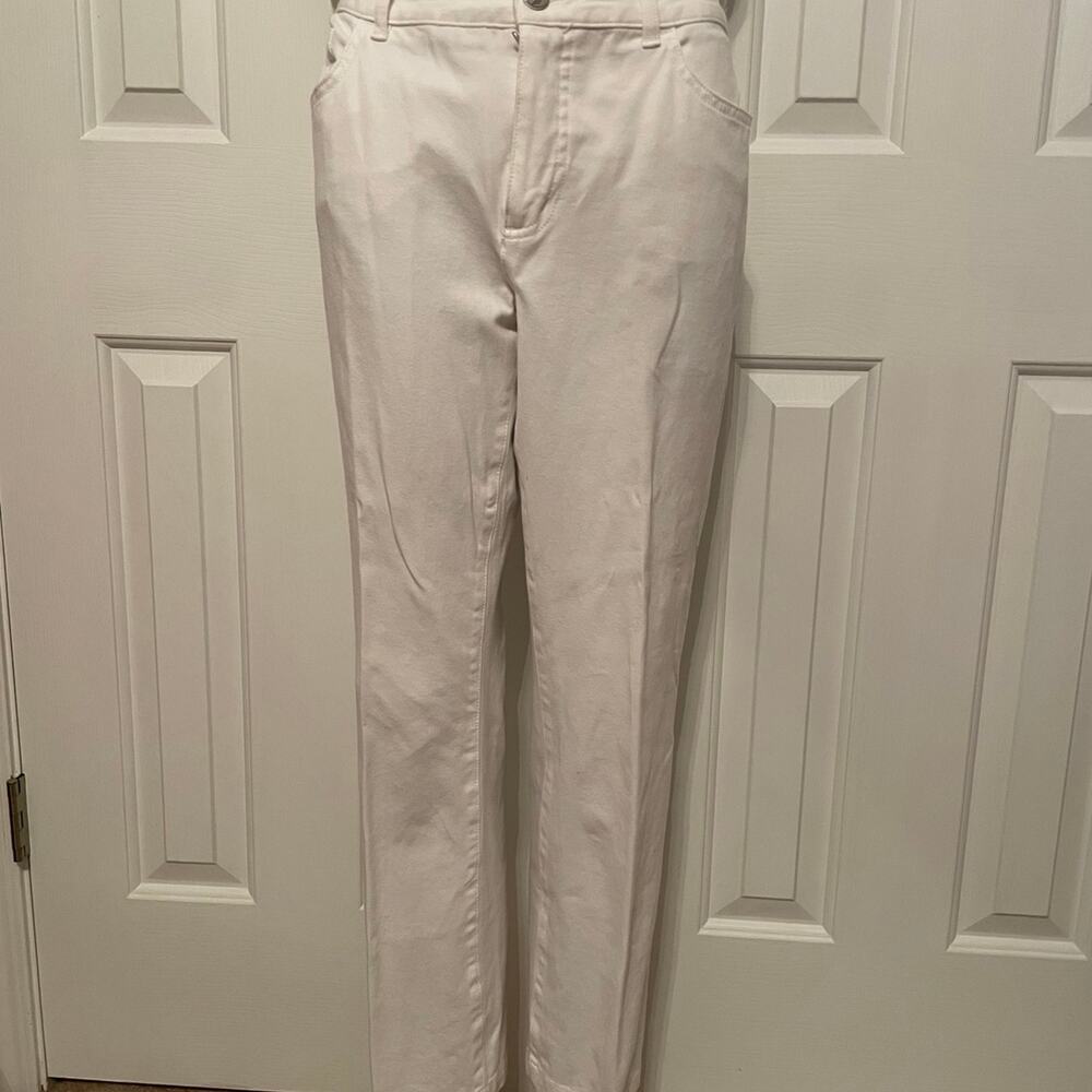 Chaps White Straight Leg Denim Pants/Jeans, Size 10